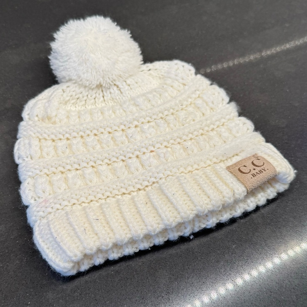 CC Baby white stocking hat